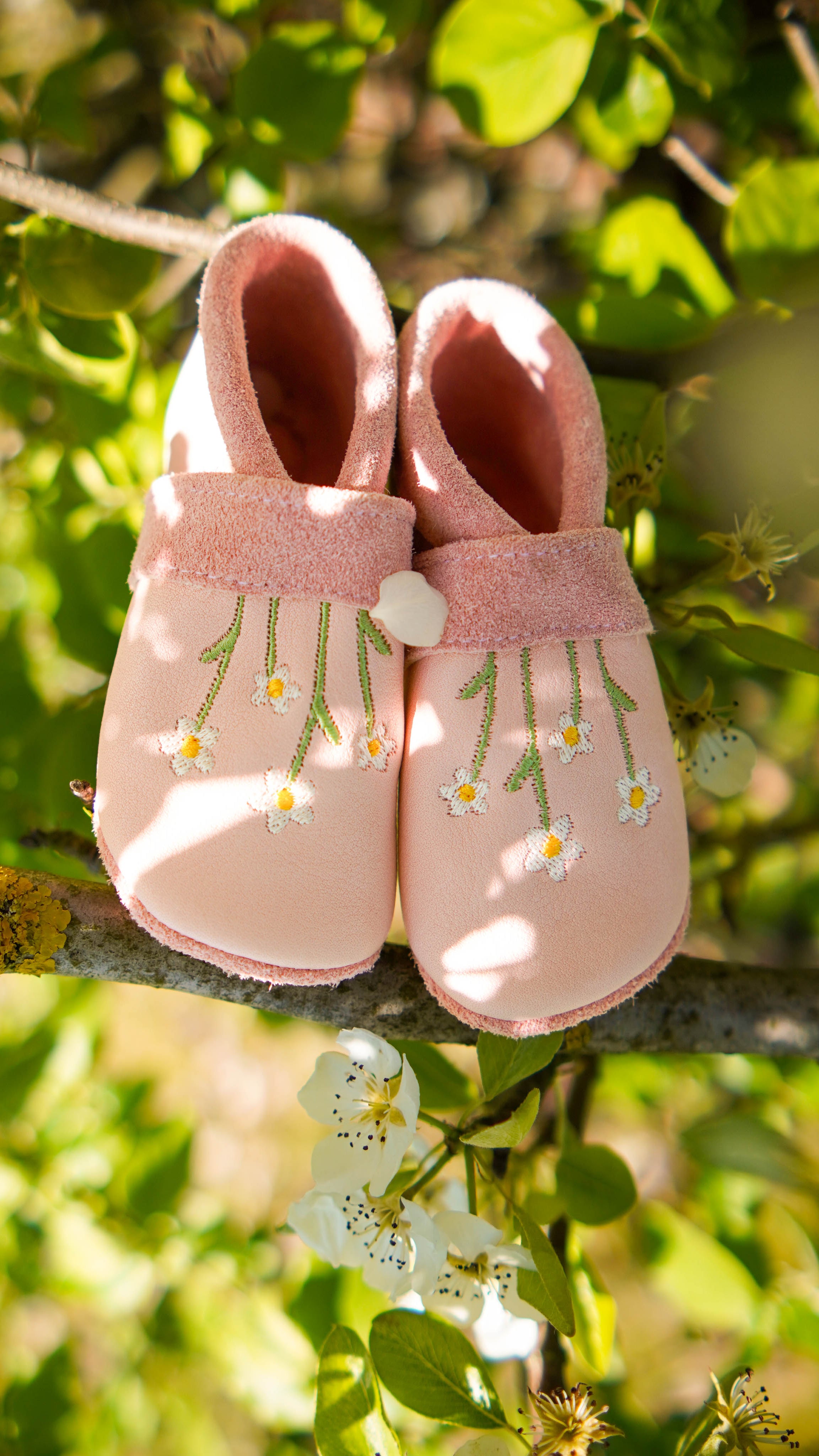 Pantolinos Gänseblümchen Barfußschuhe rosa für Mädchen