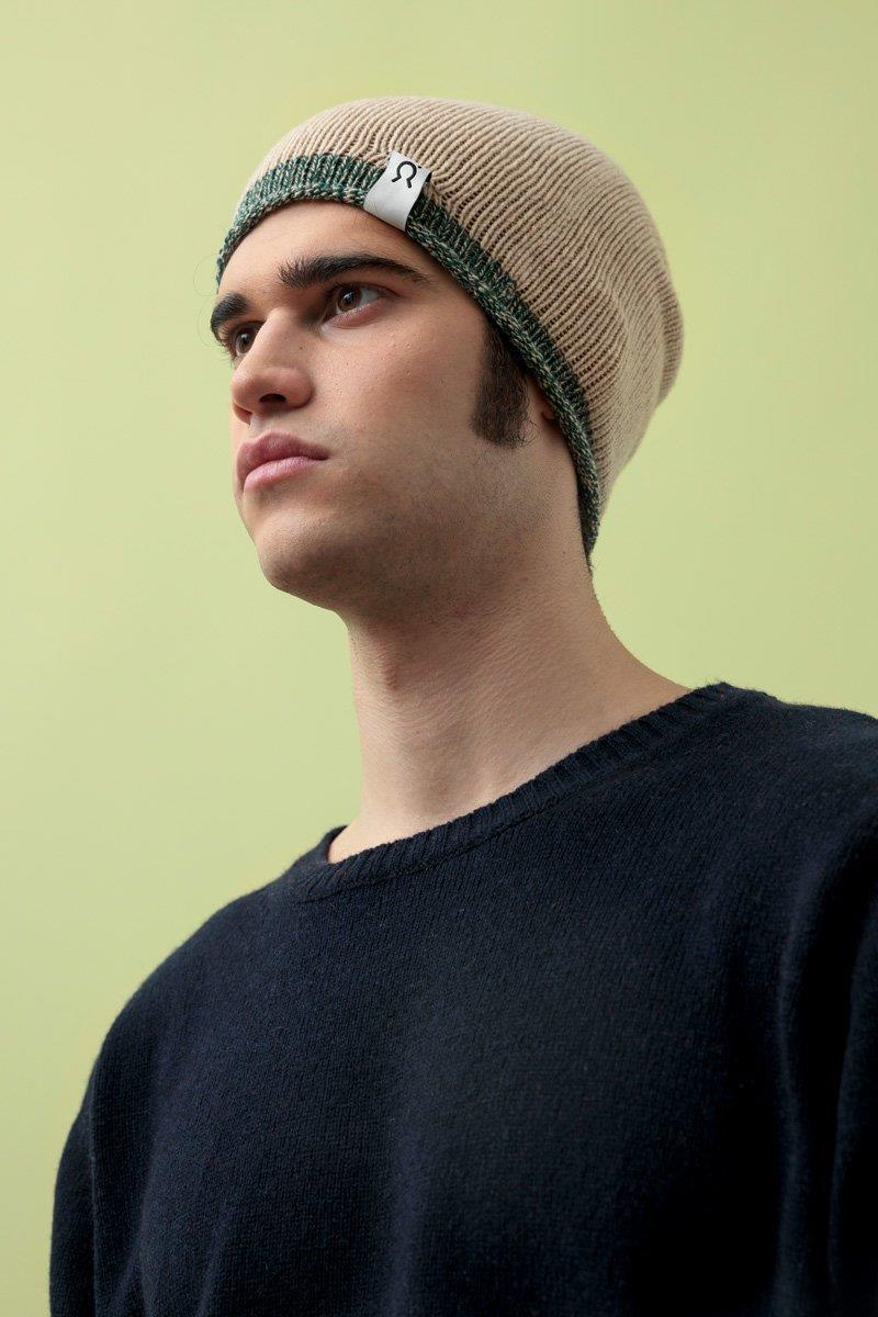 marlowe nature Cappello Vittorio Beanie mouliné-blue M