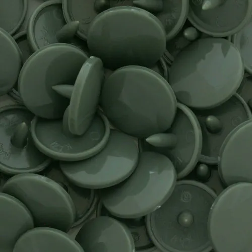 Kam Snaps Plastic Snaps B09 Druckknöpfe olivgrau 50 Sets