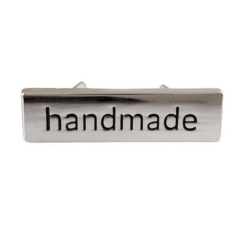 Kam Snaps Notions Handmade Metalllabel Silber 5er-Pack
