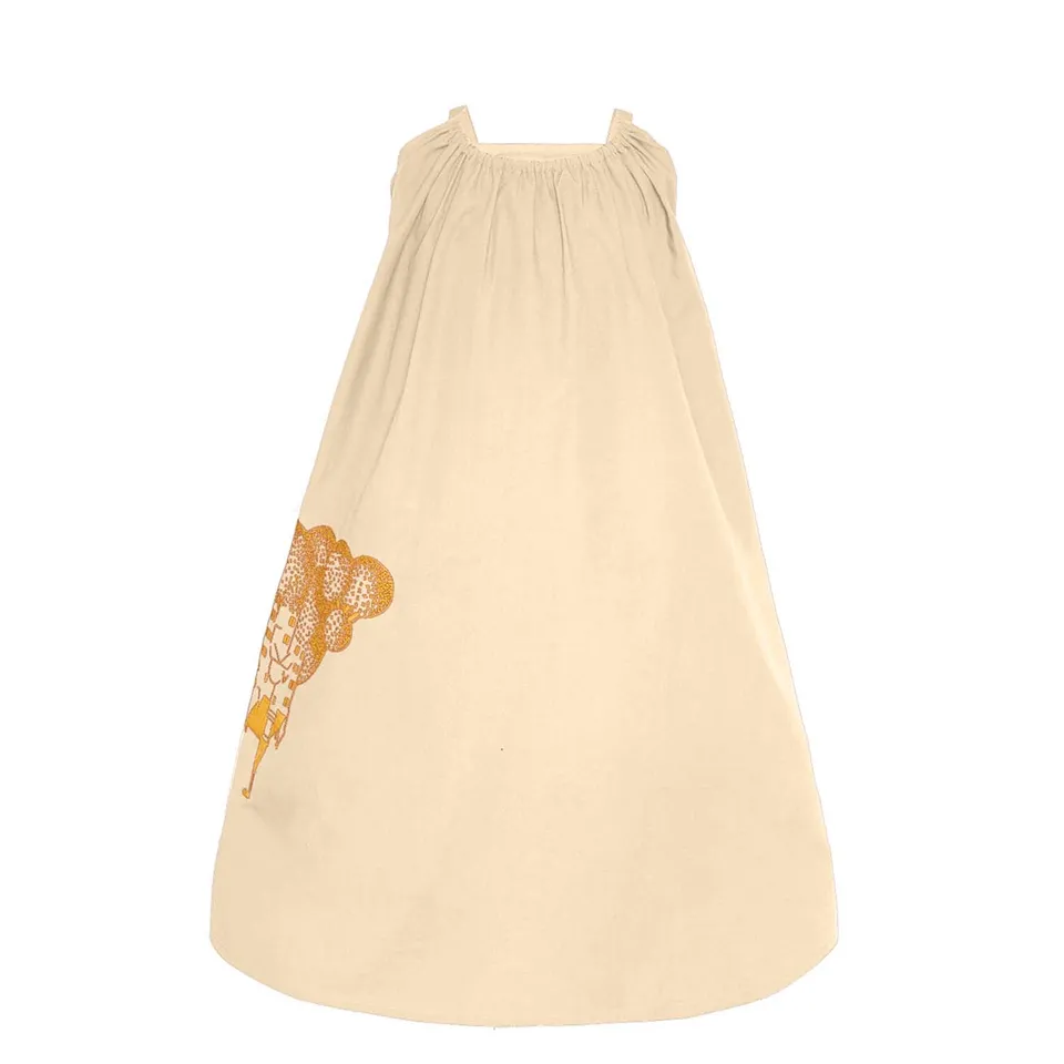 Infantium Victoria Golden Castle Boho Kleid Beige Stickerei