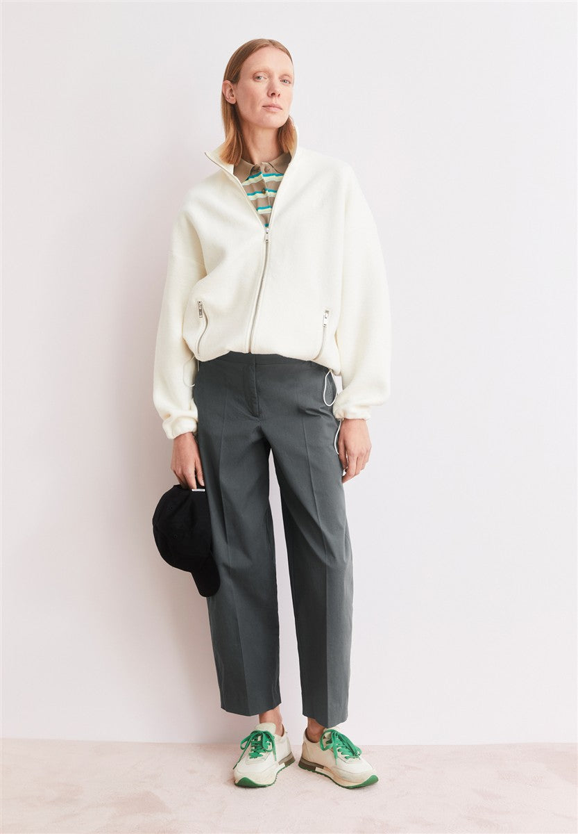 marlowe nature Barrel Leg Twill Pant Hose dark steel Bio-Baumwolle