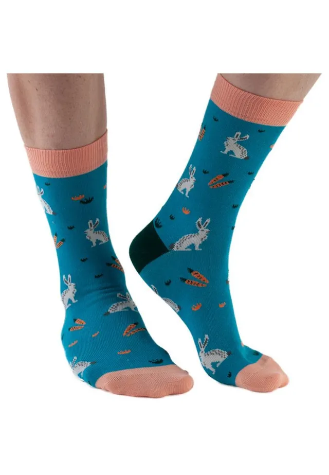 marlowe nature Rabbits Socken blue Bambus-Viskose 36-40