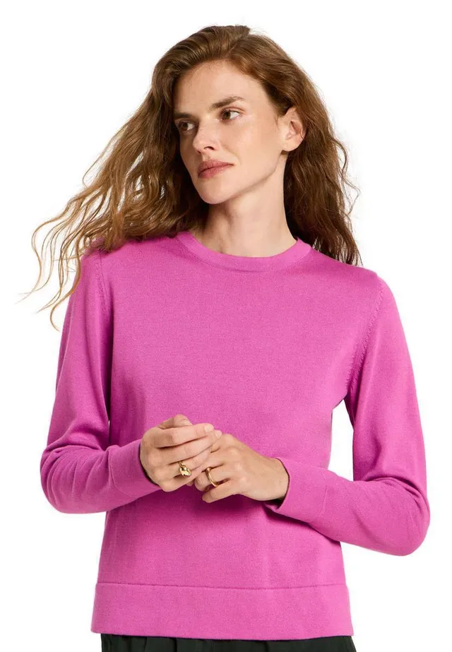 marlowe nature Rundhalspullover Pullover light lilac Bio-Baumwolle