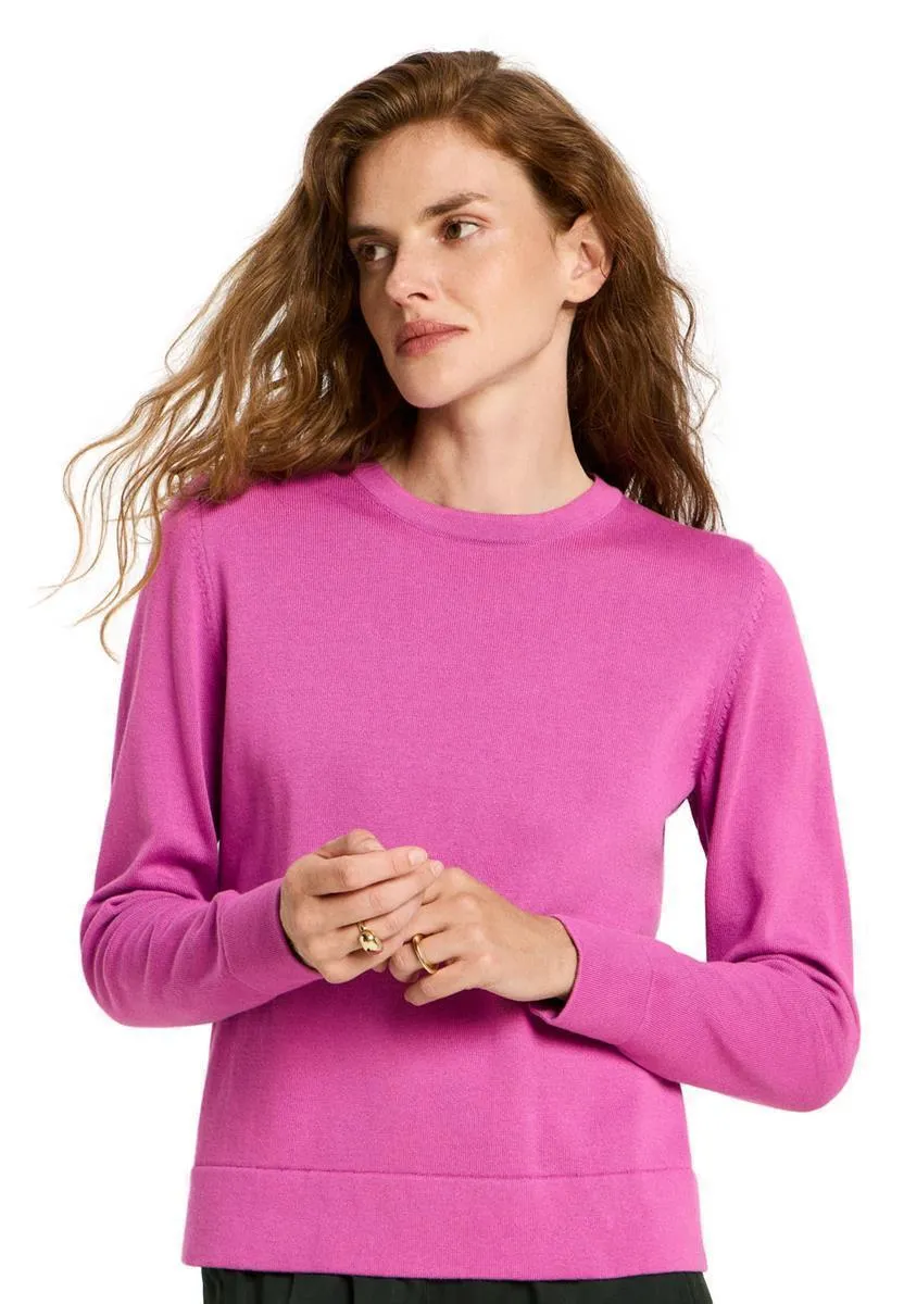 marlowe nature Rundhalspullover Pullover light lilac Bio-Baumwolle
