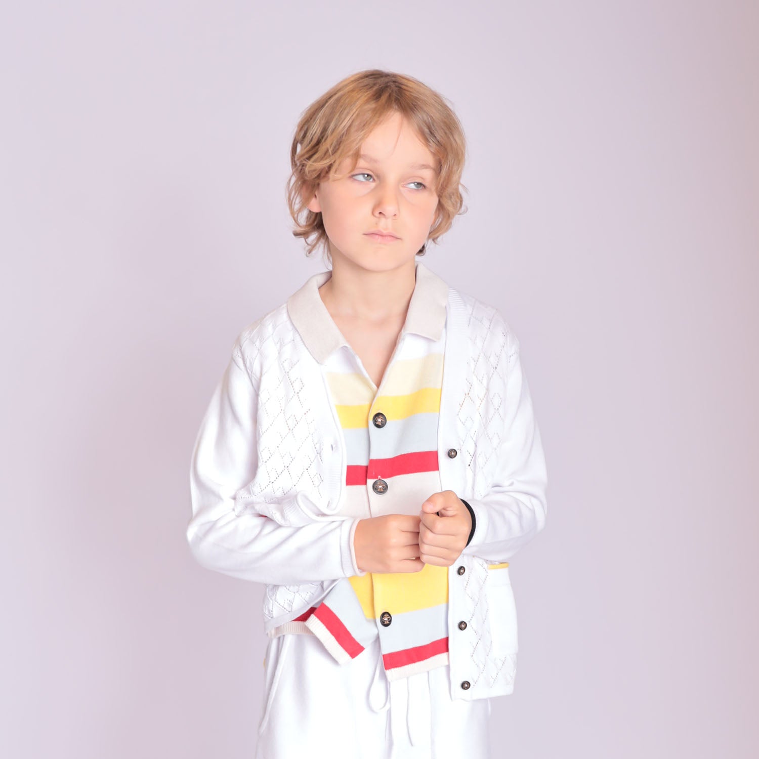 Infantium Victoria Cardigan Weiß Bio-Baumwolle Gr 92