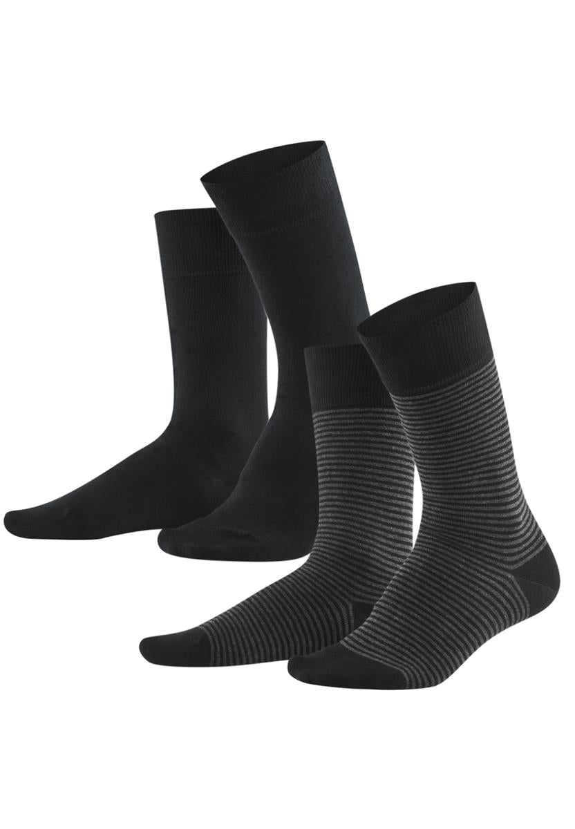 Marlowe Nature Arni 2er Socken black/anthra Bio-Baumwolle 43-46