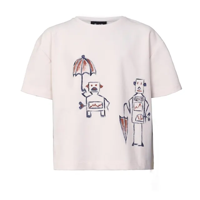 Infantium Victoria Oversized T-Shirt off-white mit Handmalerei