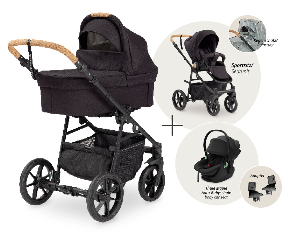 Naturkind Mads Set 3in1 Kinderwagen Thule Maple Creme