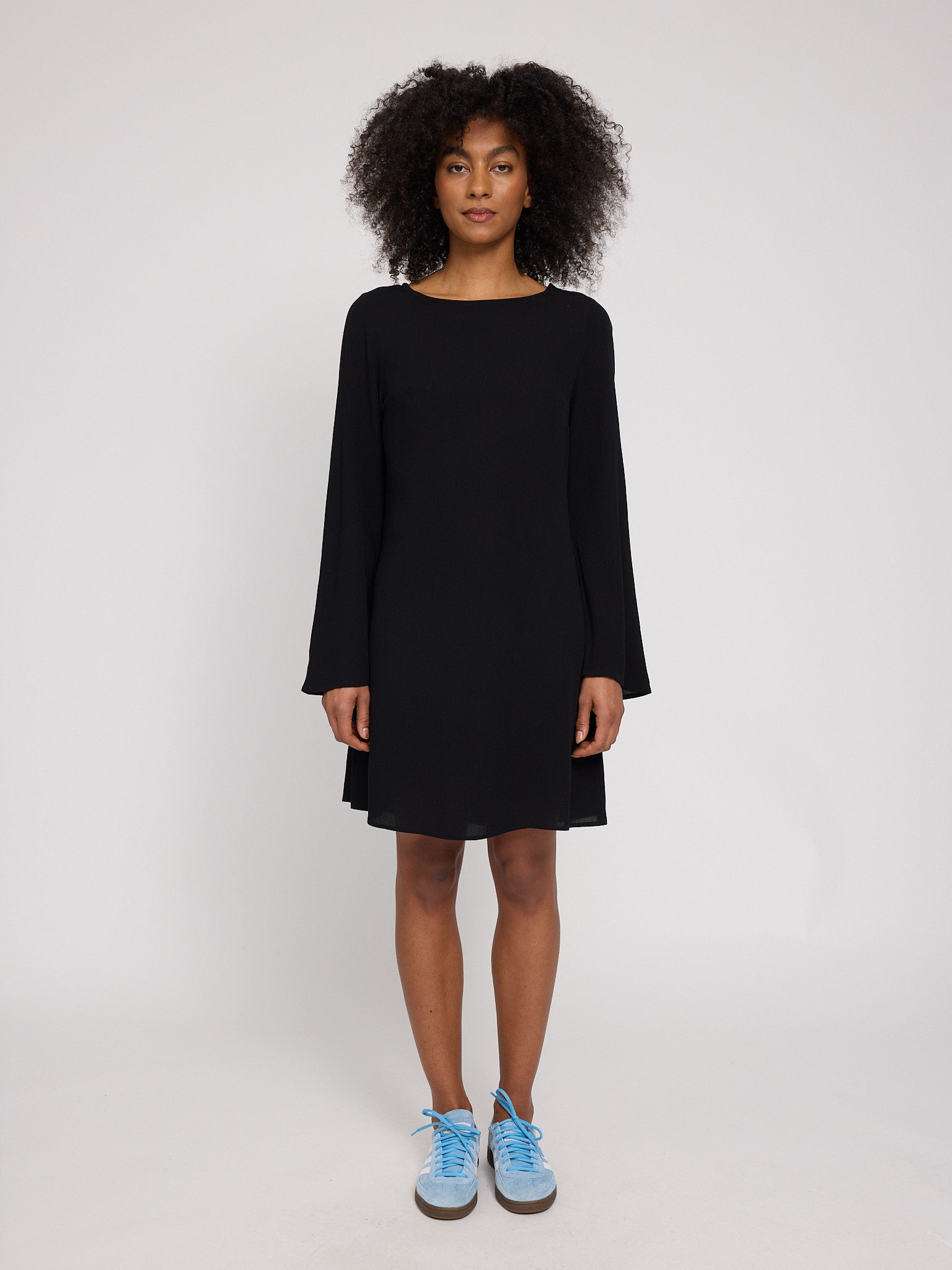 marlowe nature Wide Sleeve Crinkle Dress Kleid schwarz M