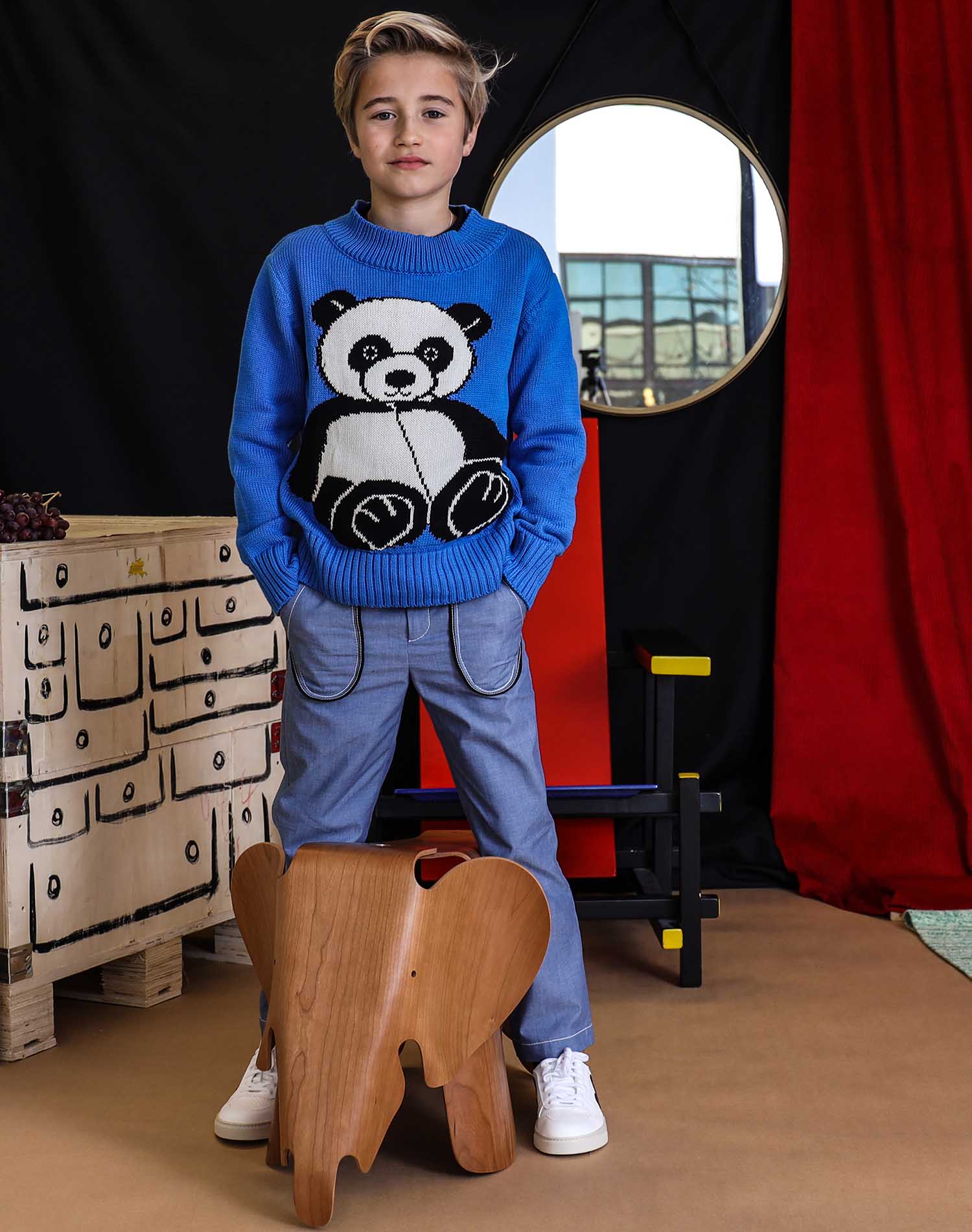 Infantium Victoria Bootcut Jeans Kinderjeans blau Denim