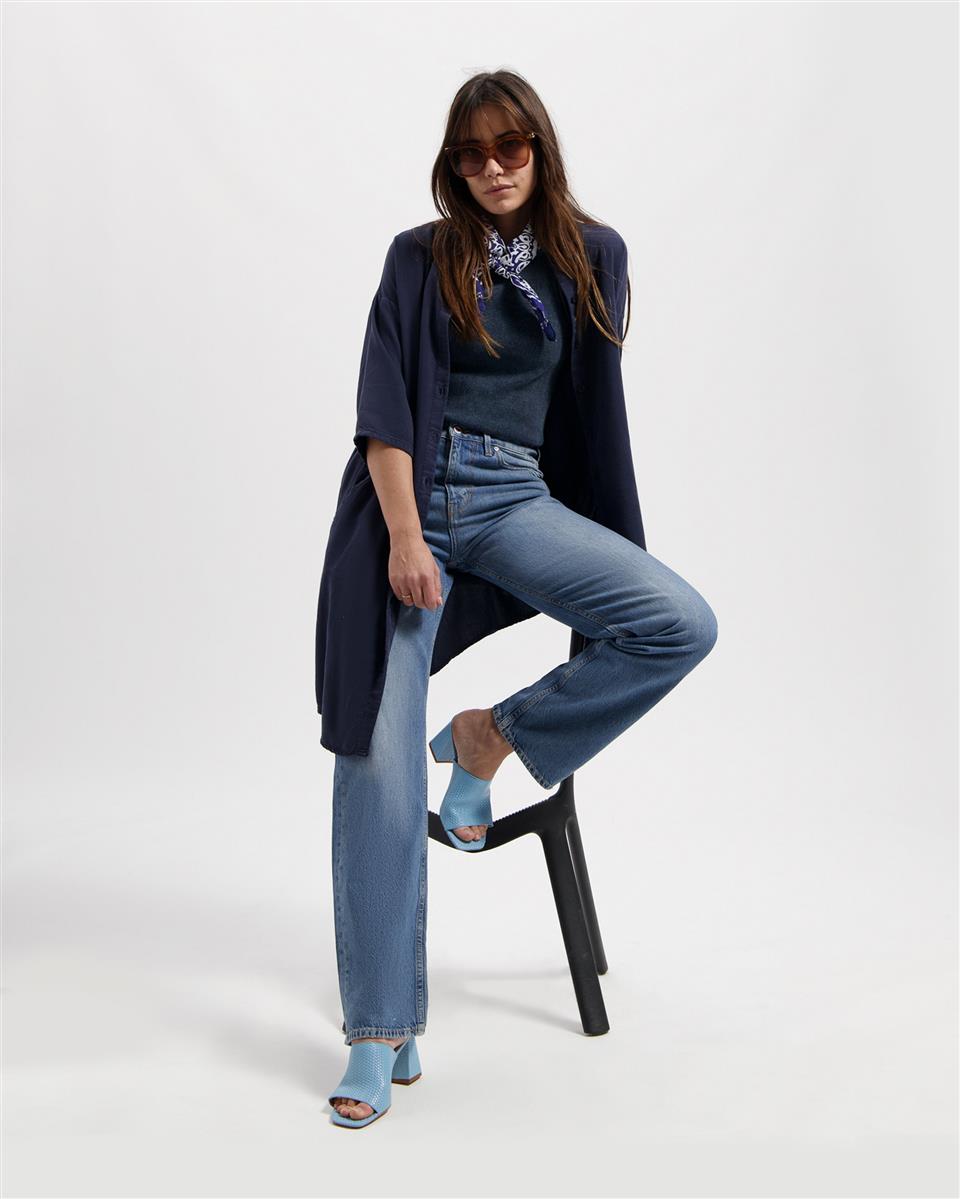 marlowe nature Lena Low Loose Jeans rosebowl blue Bio-Baumwolle