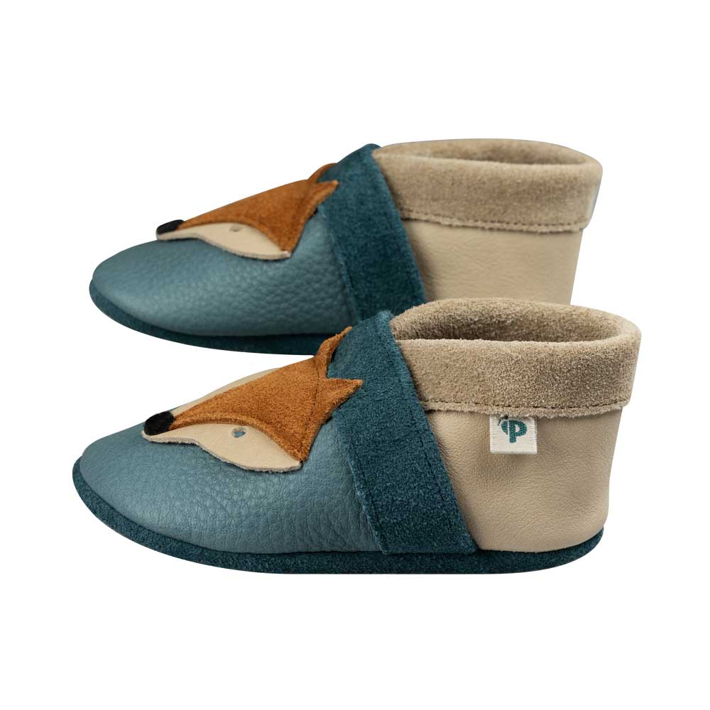 Pantolinos Fuchs Barfußschuhe Naturleder Tiermotiv