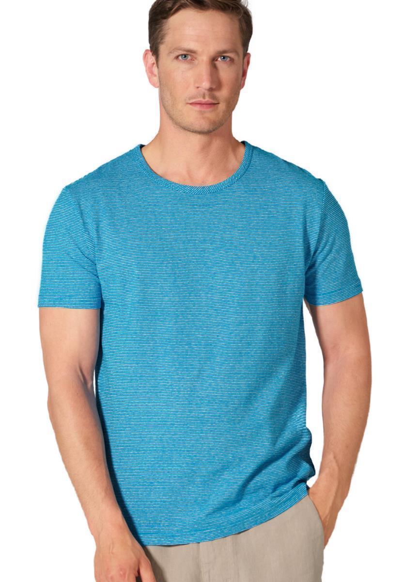 Marlowe Nature Streifentshirt Shirt azure-nature Hanf Bio-Baumwolle