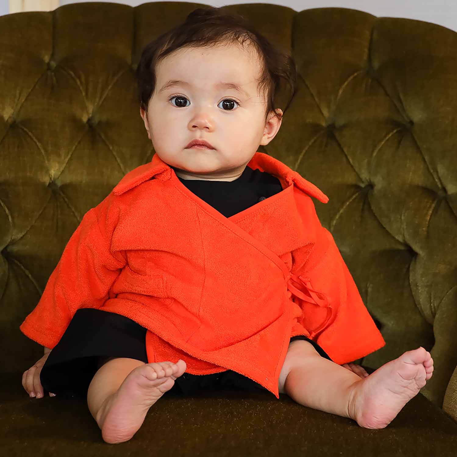 Infantium Victoria Orange Teddy Kimono Babyjacke orange Teddy