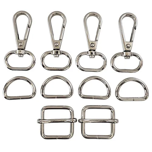 Kam Snaps Bag Hardware Taschenset Silber 3/4 Zoll 10-tlg