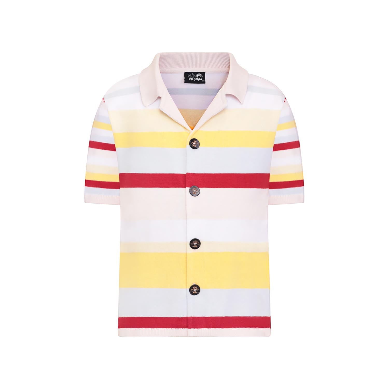 Infantium Victoria Strickhemd Pastellstreifen Bio-Baumwolle