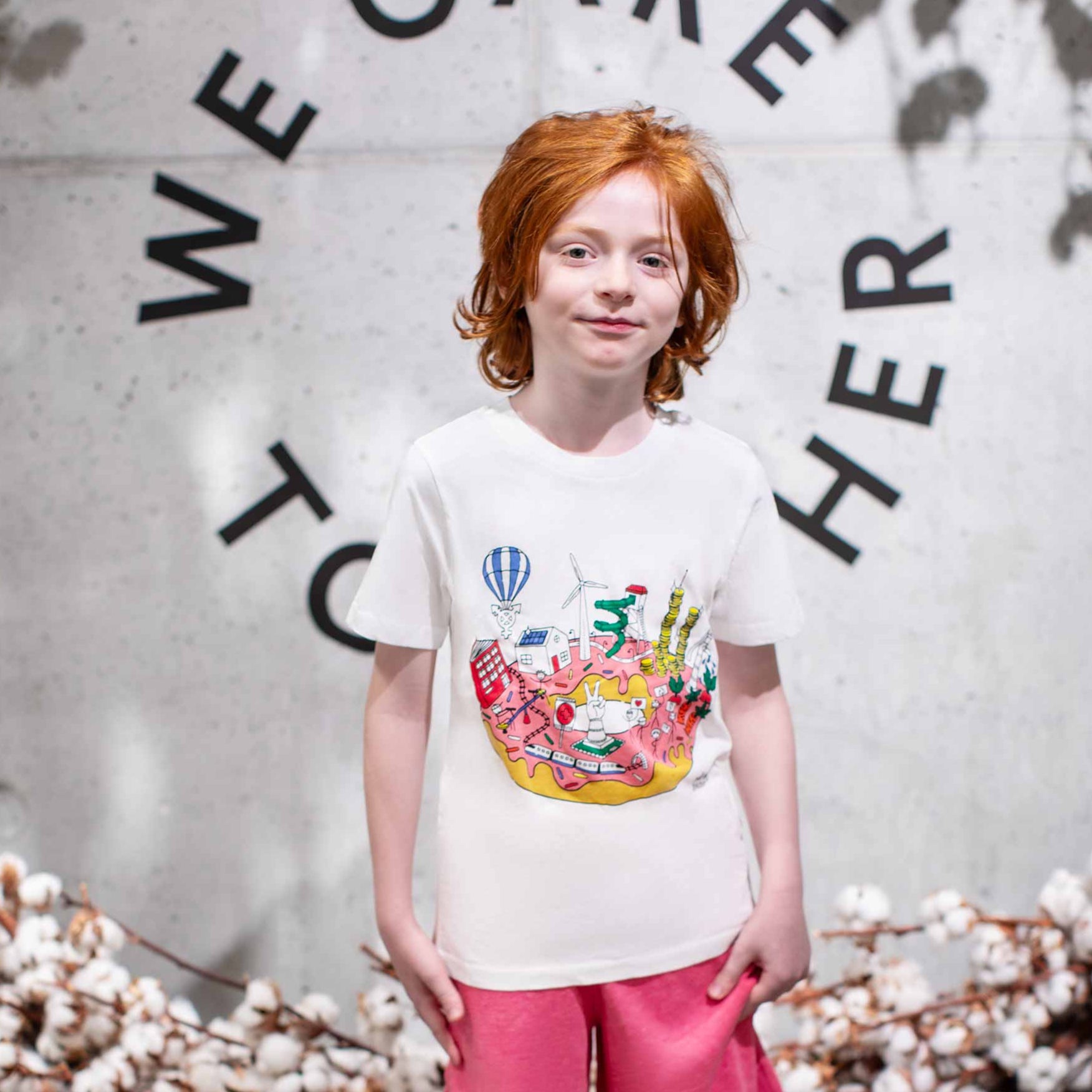 Infantium Victoria T-Shirt Kinder Weiß Donut Gr.92 Bio