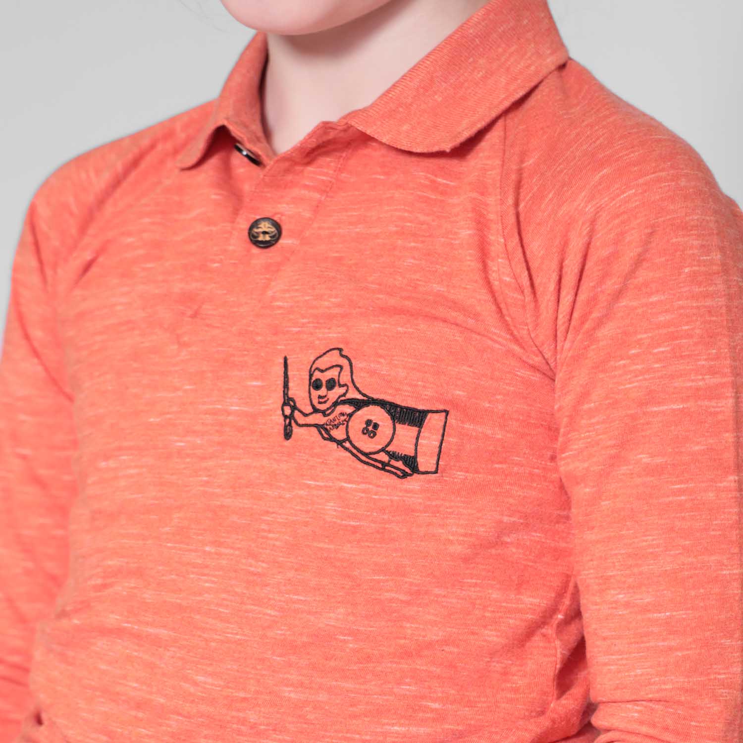 Infantium Victoria Polo Shirt Orange 116 Bio-Baumwolle Langarm