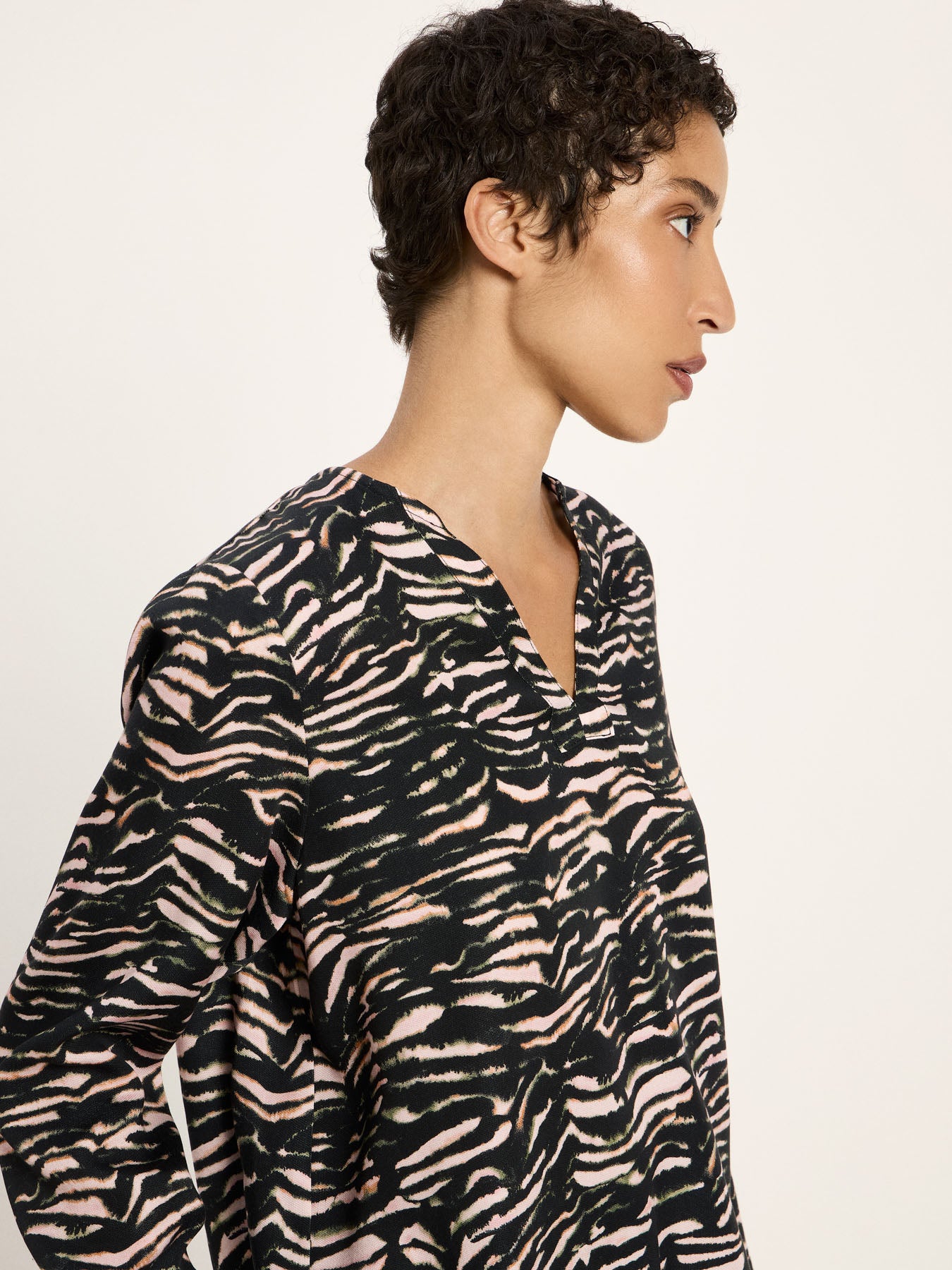 Marlowe Nature Bluse Animal Stripes rose Viskose 38