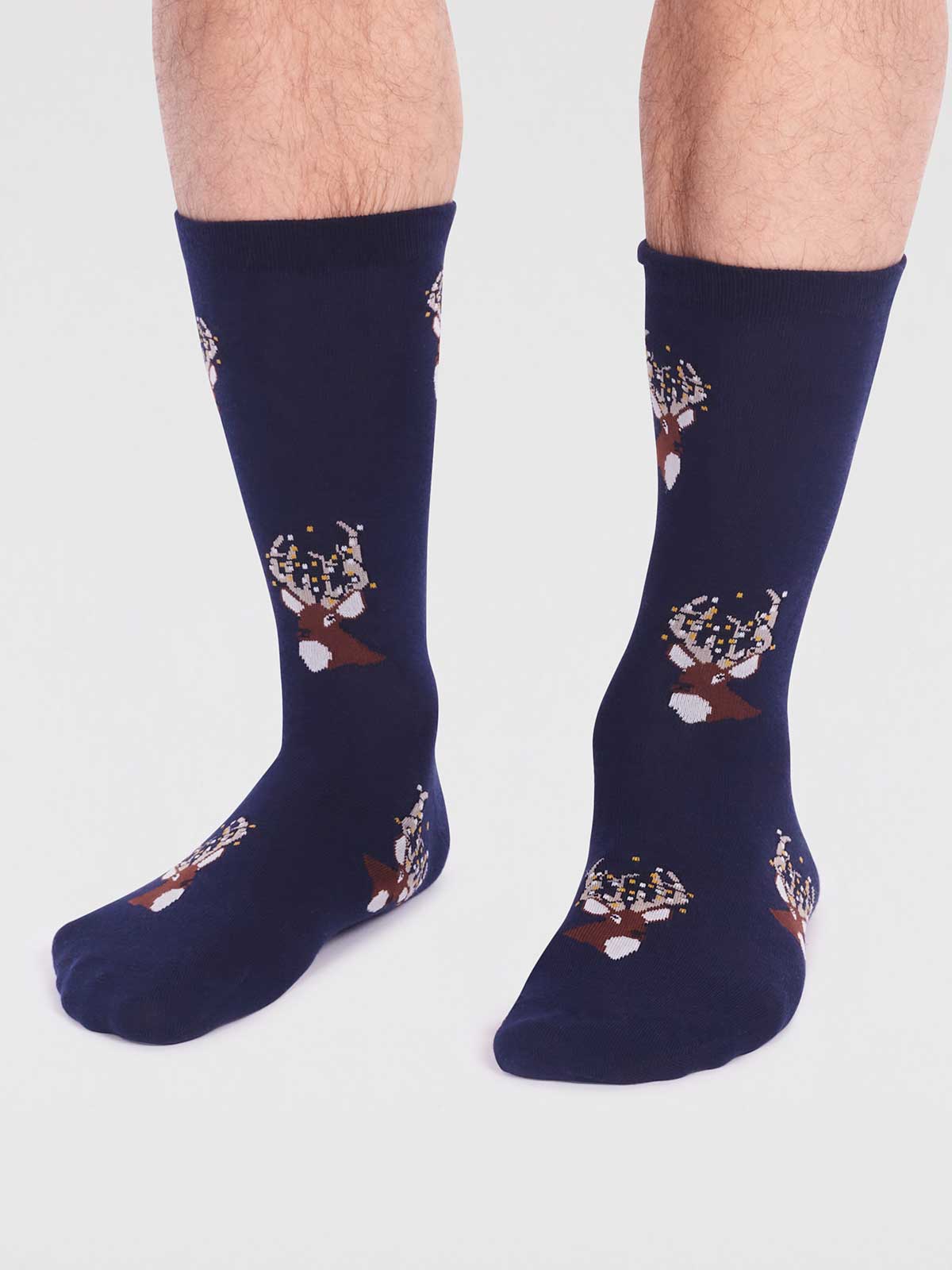 marlowe nature Celyn Christmas Stag Socks bright red 41-46