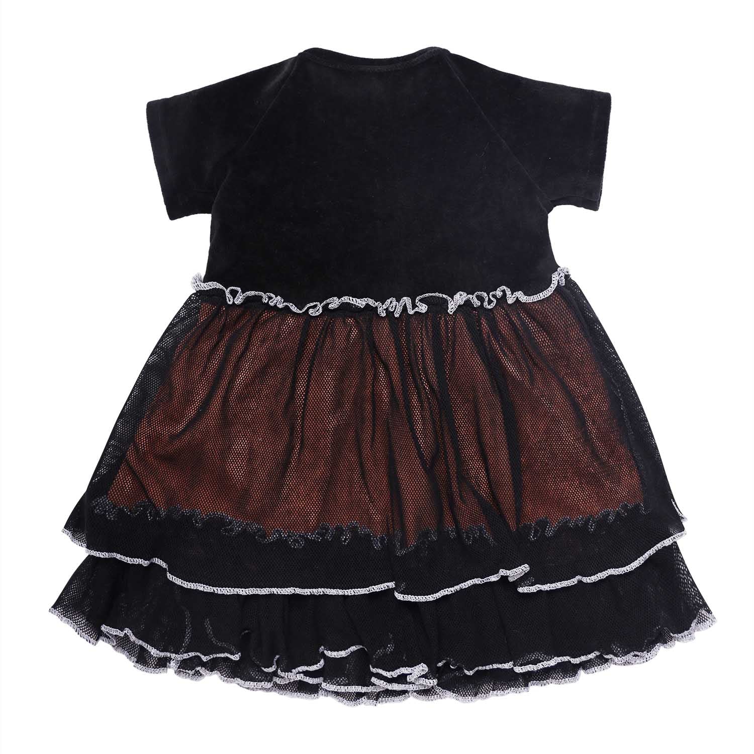 Infantium Victoria Samt Kleid schwarz 80 mit Tüll Baumwolle