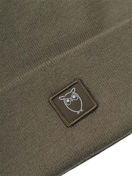 marlowe nature Knitted Rib Beanie Mütze dark olive Bio