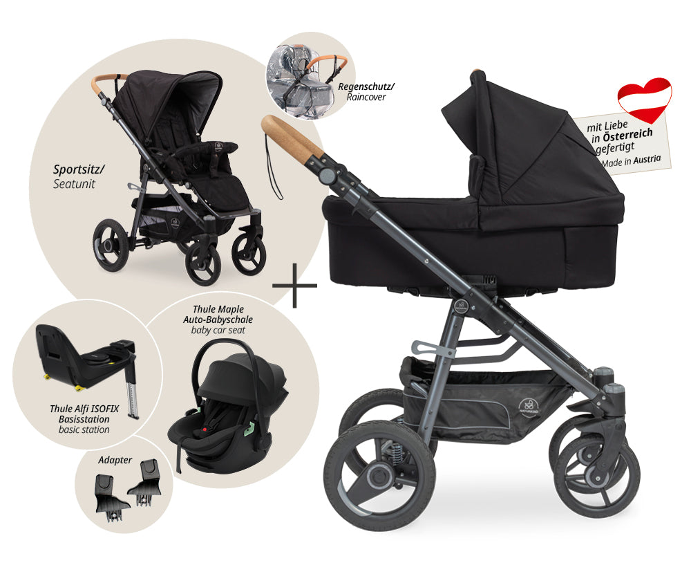 Naturkind Lux Evo 4in1 Kinderwagen mit Autoschale