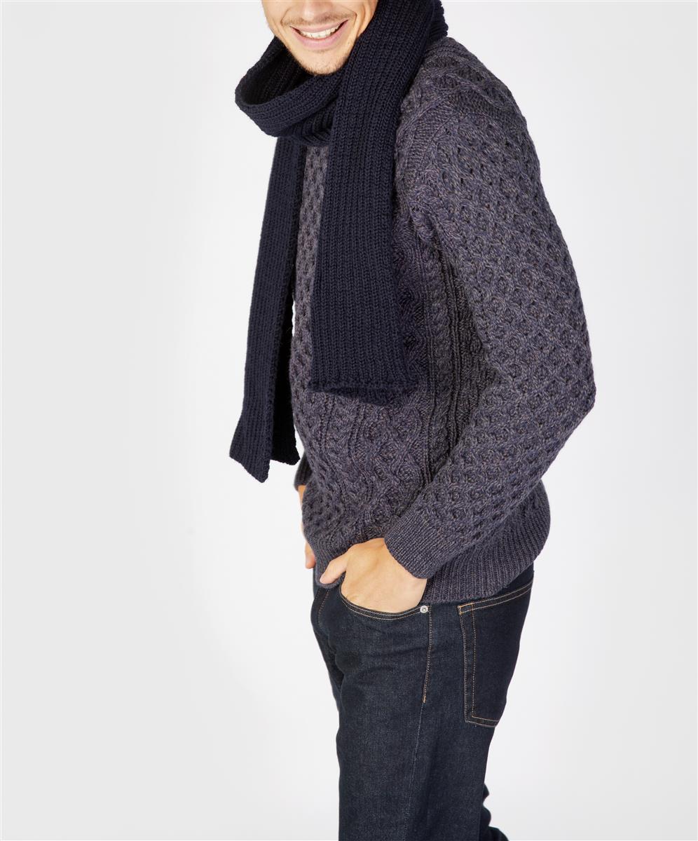 marlowe nature Ribbed Merino Scarf Schal evergree 19x184 Merino
