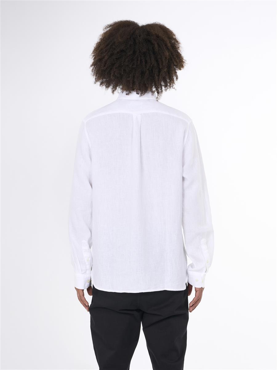 marlowe nature Custom Fit Linen Shirt bright white Leinen