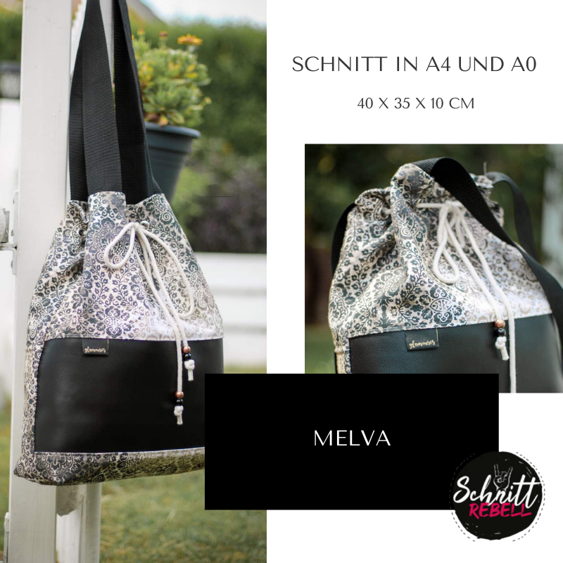 Schnittrebell Ebooks Bucket Bag Melva Tasche 40x35x10cm