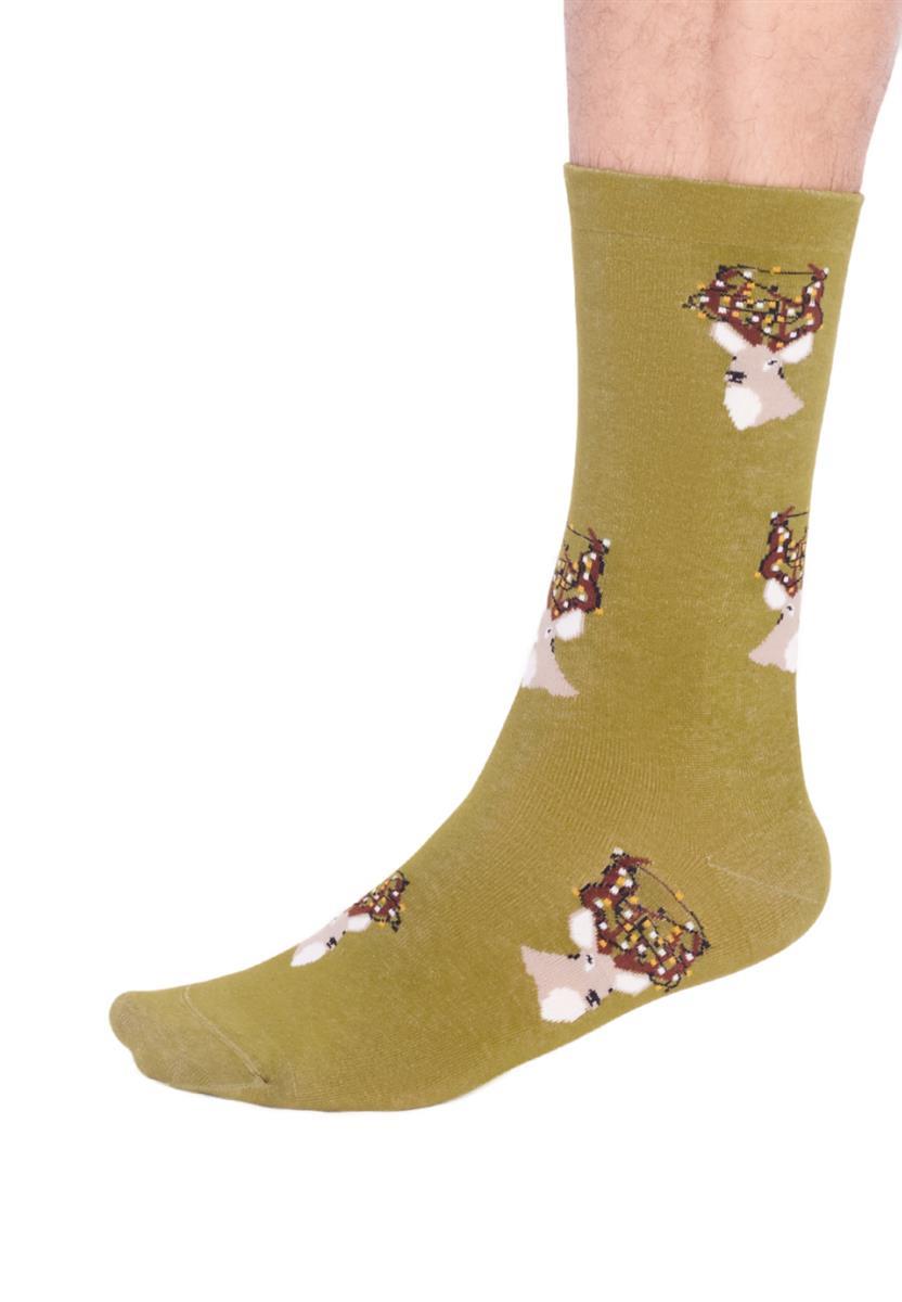 marlowe nature Celyn Christmas Stag Socks bright red 41-46