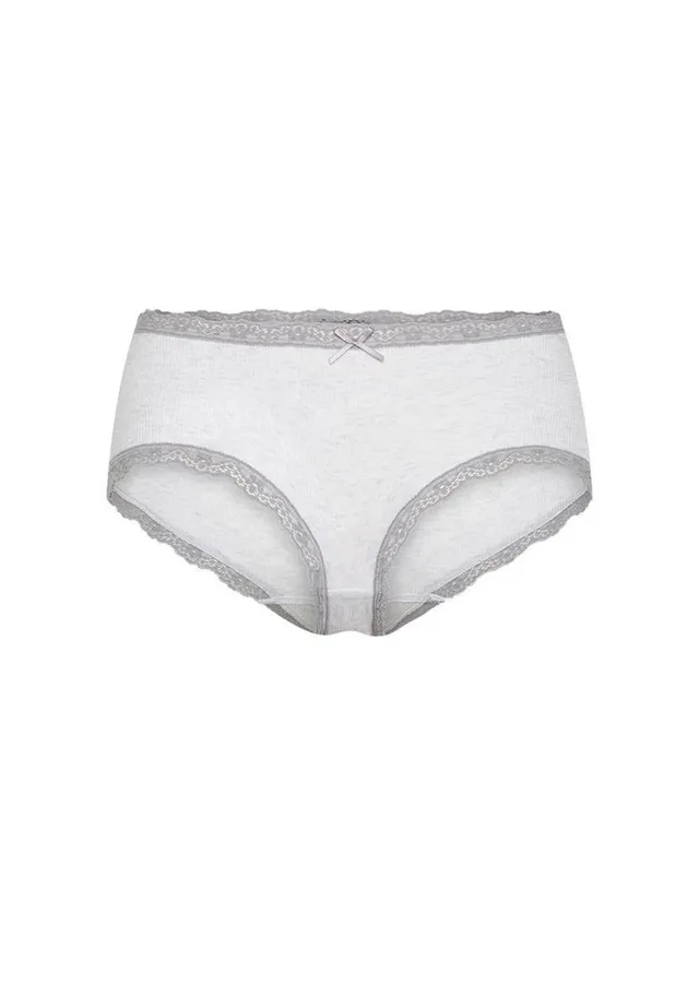 marlowe nature Pants Hose ecru-melange Bio-Baumwolle Rippen