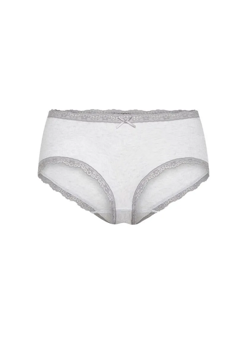 marlowe nature Pants Hose ecru-melange Bio-Baumwolle Rippen