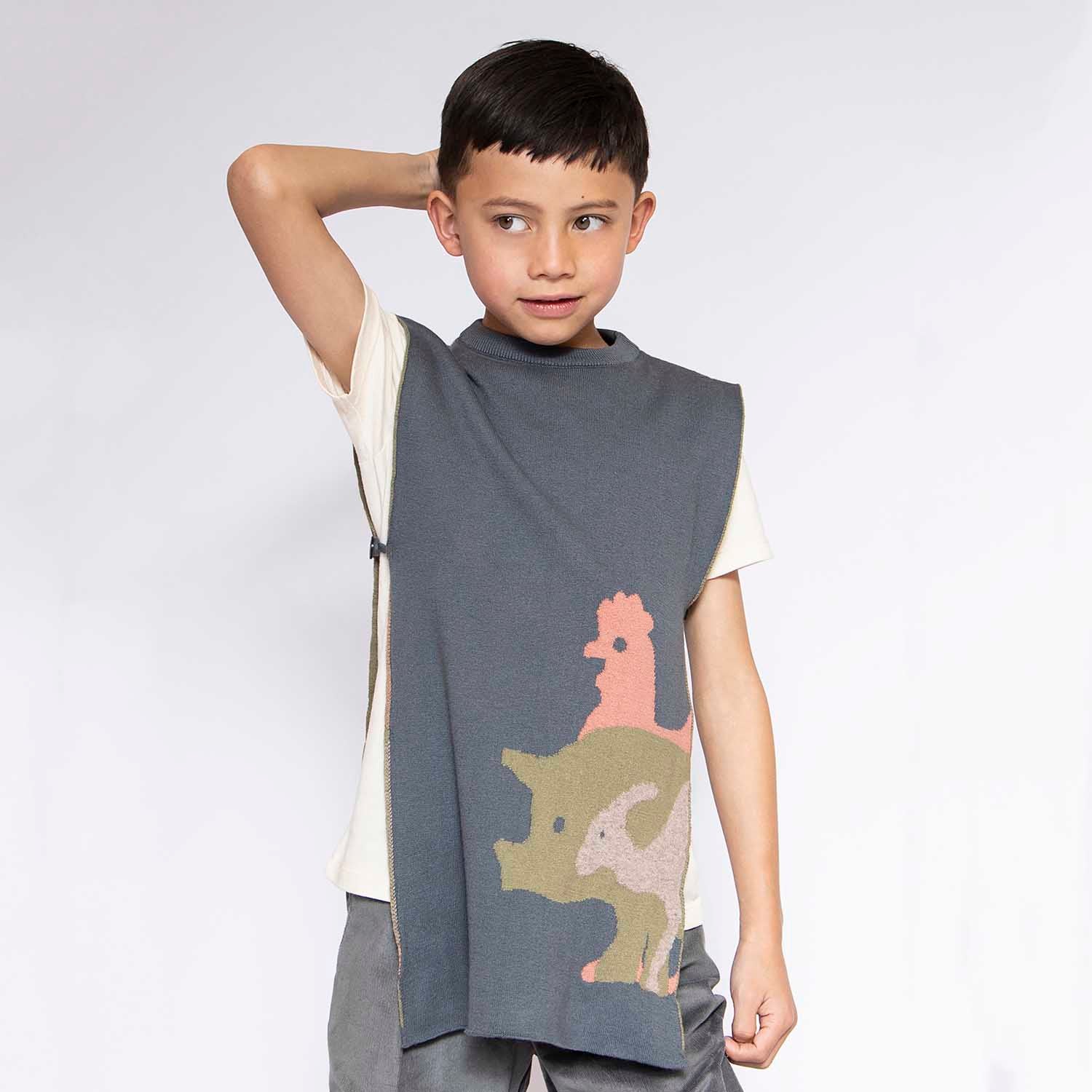 Infantium Victoria Grey Knitted Vest Weste Gr.128 grau Bio