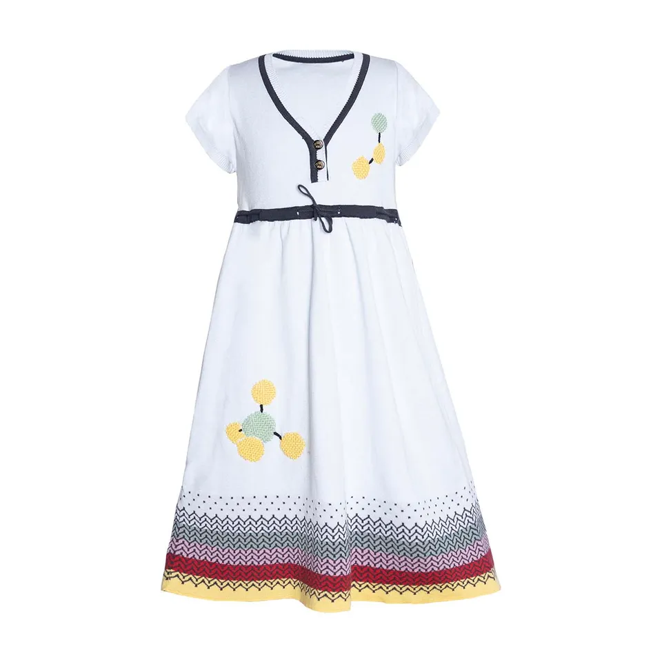 Infantium Victoria Blue Knitted Spring Kleid 104 Blau Bio-Baumwolle
