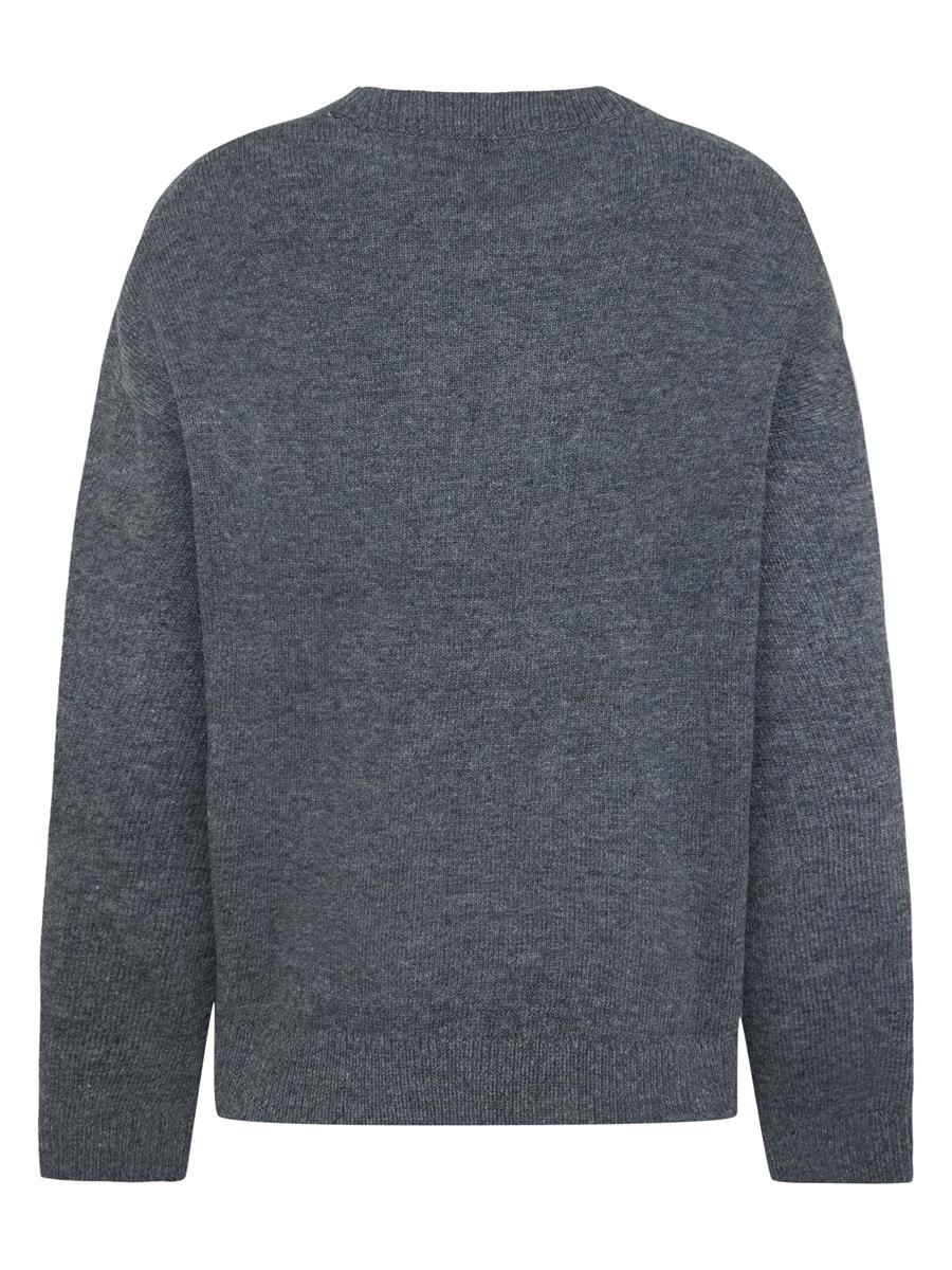 Marlowe Nature Lambswool Crew Neck Pullover dark grey melange