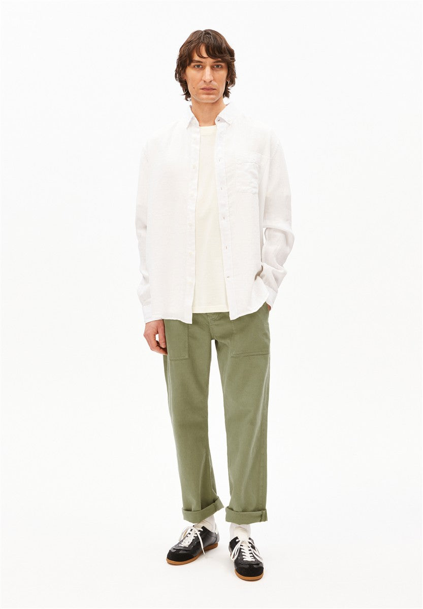 Armedangels Linen Longsleeve Hemd Herren white L Leinen