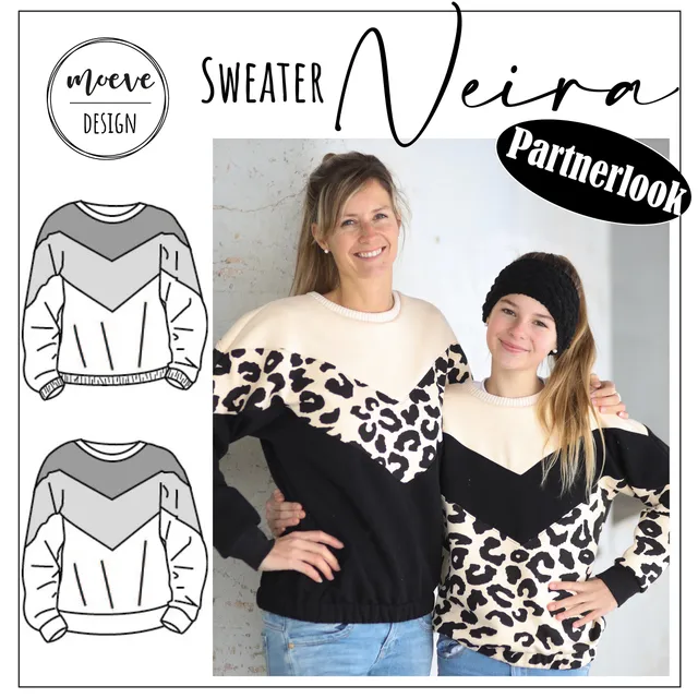 Moeve Design Neira Partnerlook Sweater Schnittmuster Damen+Kinder