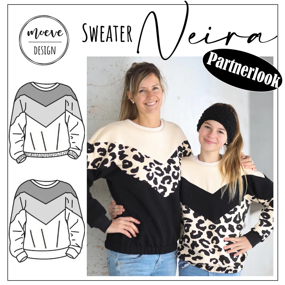 Moeve Design Neira Partnerlook Sweater Schnittmuster Damen+Kinder