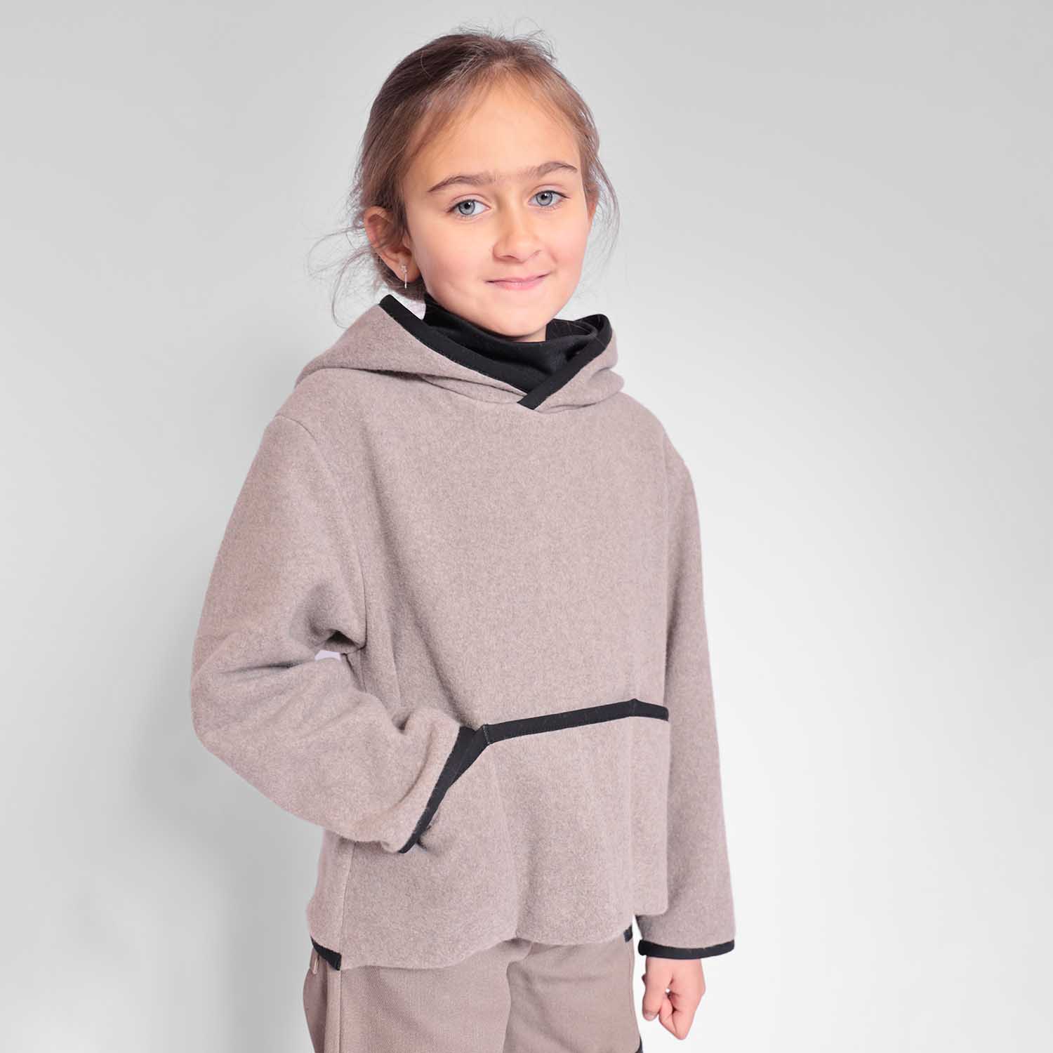 Infantium Victoria Fleece Pullover Hoodie Beige Kapuzenpulli Baumwolle