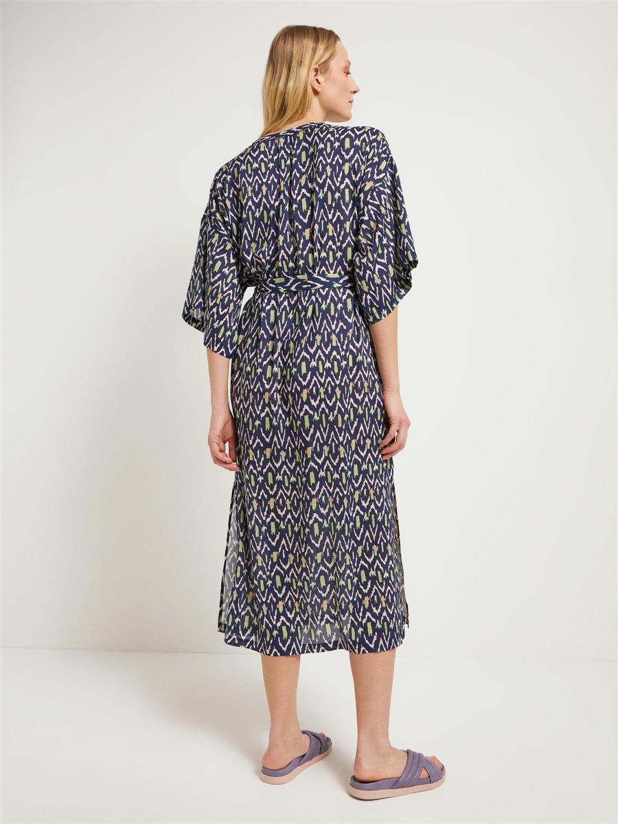 Marlowe Nature Kaftankleid ikat print Kleid night blue 42 Seide