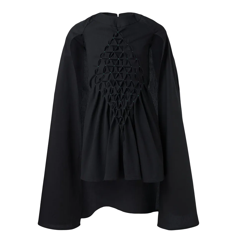 Infantium Victoria Black Cape Festkleid 104 Schwarz Baumwolle Smock