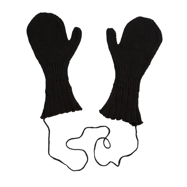 Infantium Victoria Knitted Black Handschuhe Kinder Schwarz Baumwolle