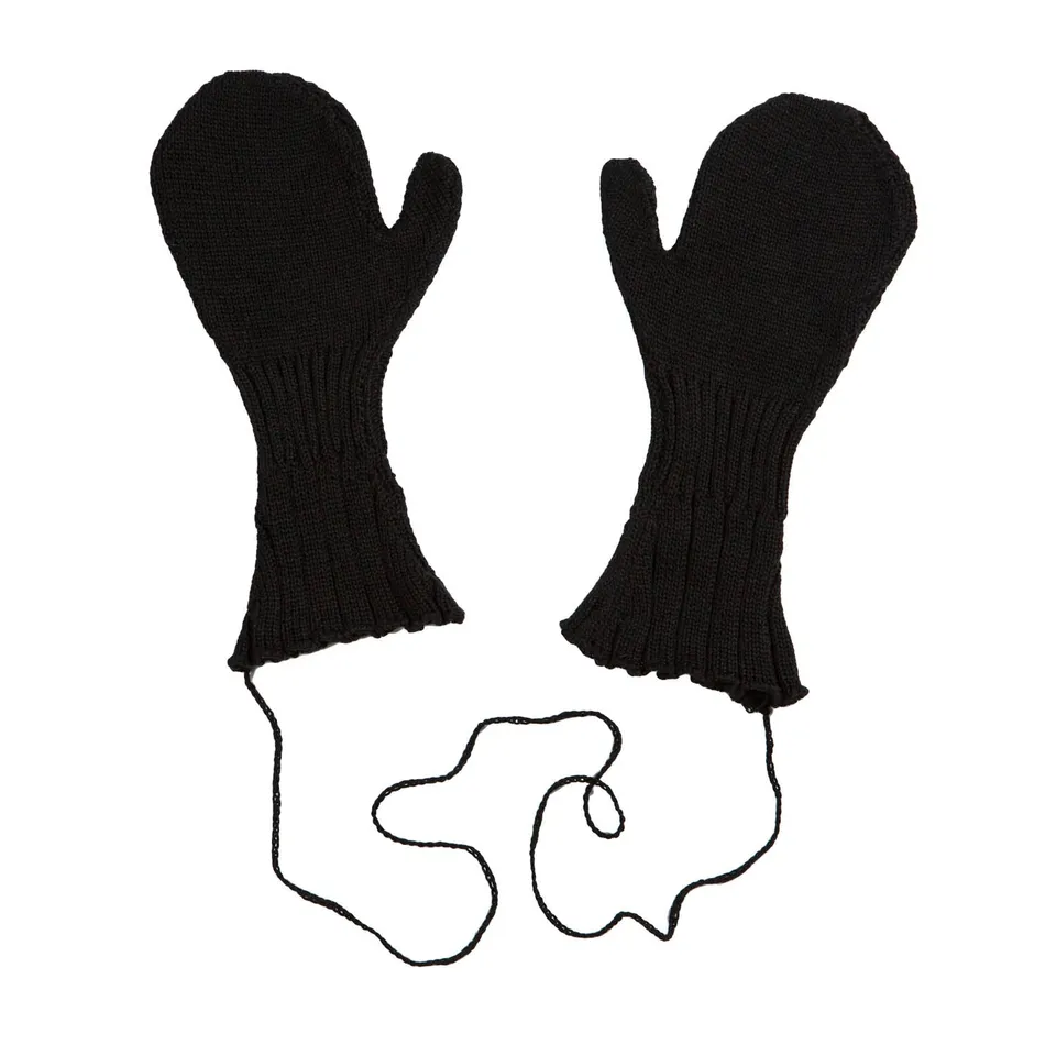 Infantium Victoria Knitted Black Handschuhe Kinder Schwarz Baumwolle