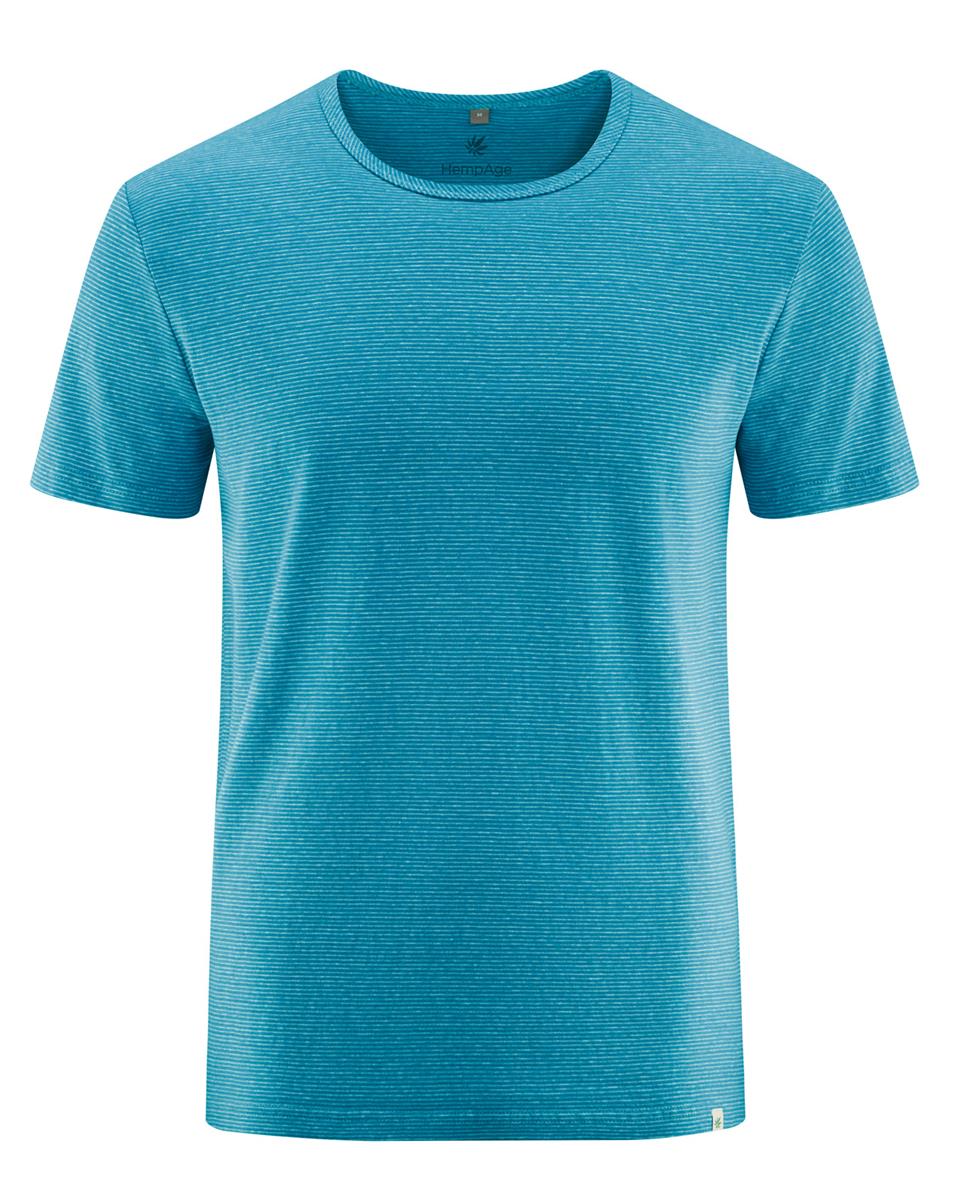 Marlowe Nature Streifentshirt Shirt azure-nature Hanf Bio-Baumwolle