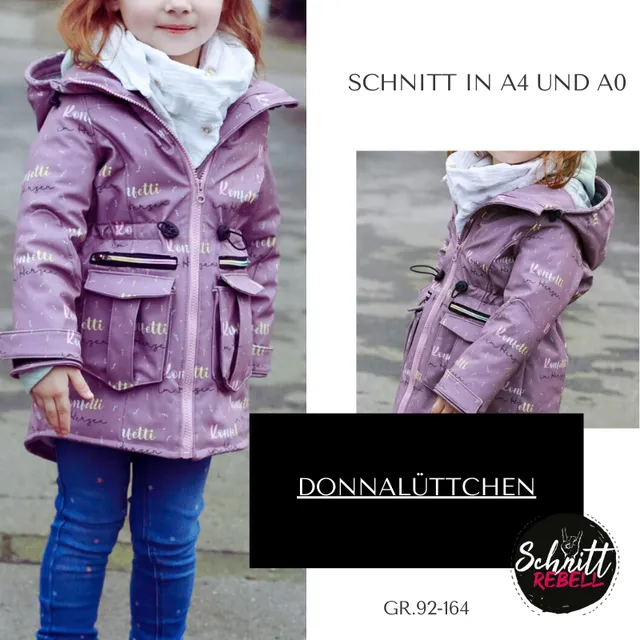 Schnittrebell Donnalüttchen Parka Schnittmuster Ebook Gr.92-164