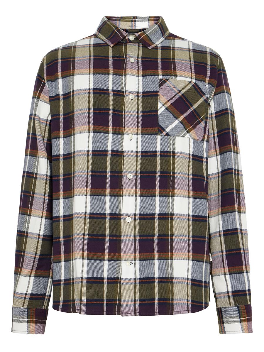 marlowe nature Organic Cotton Flannel Karohemd blue check