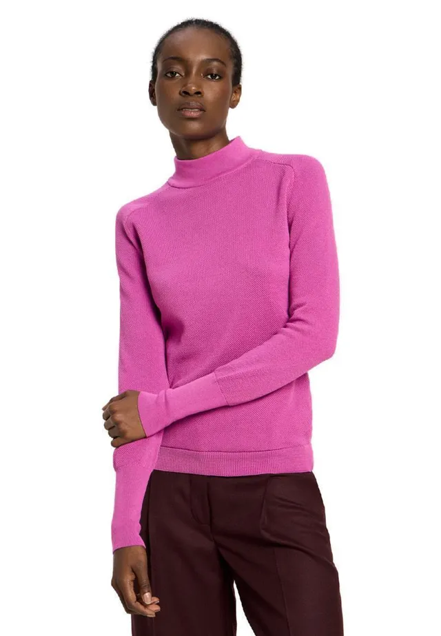 LANIUS Rollkragenpullover pink 40 Bio-Baumwolle Pullover