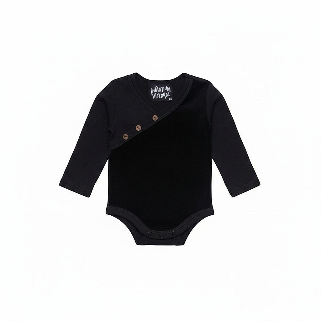 Infantium Victoria Babybody Schwarz 80 Samtdetail Baumwolle